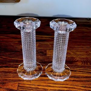 Crystal taper candle sticks 6”